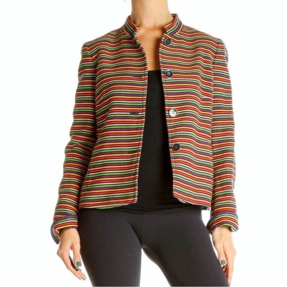 Talbots Plus Size Vibrant Striped Blazer – Chic & Stylish - Picture 1 of 4